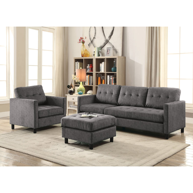 Latitude Run® 83.6" Wide Reversible Sofa & Chaise with Ottoman